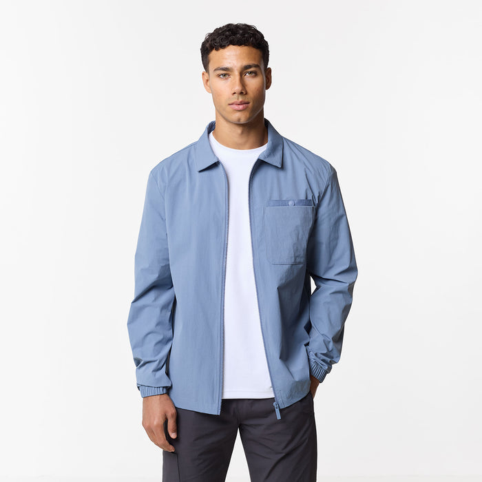 Double Pocket Tech Overshirt | Steel Blue