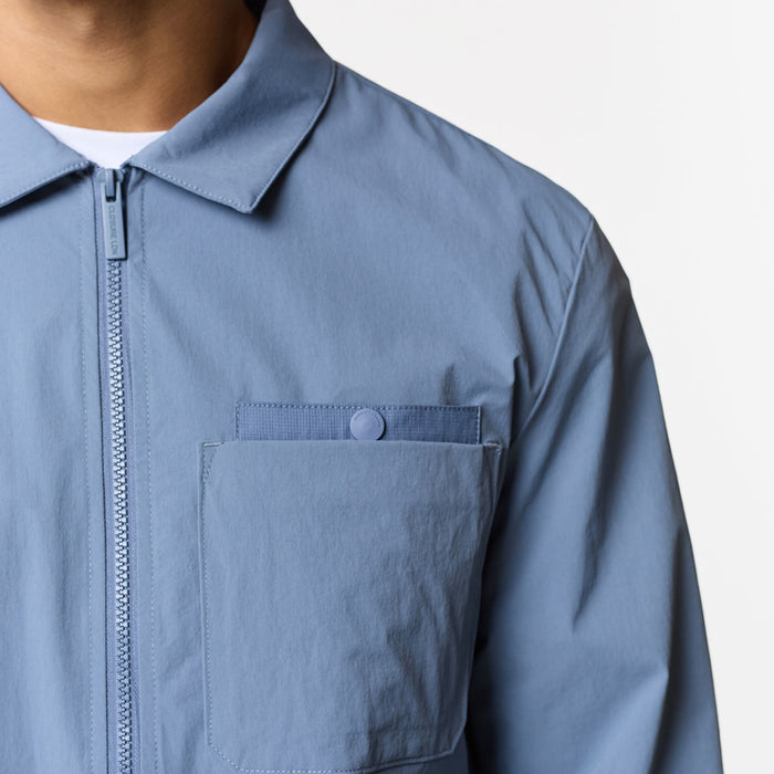 Double Pocket Tech Overshirt | Steel Blue