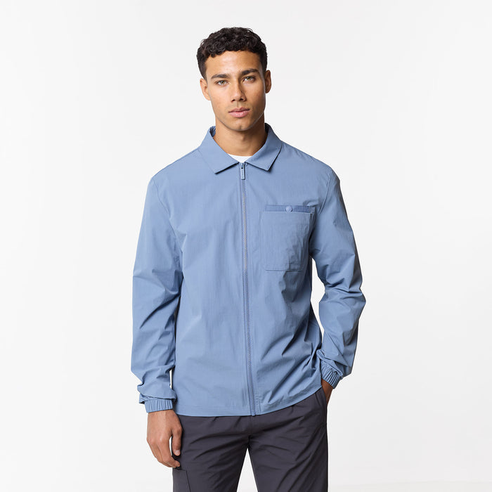 Double Pocket Tech Overshirt | Steel Blue