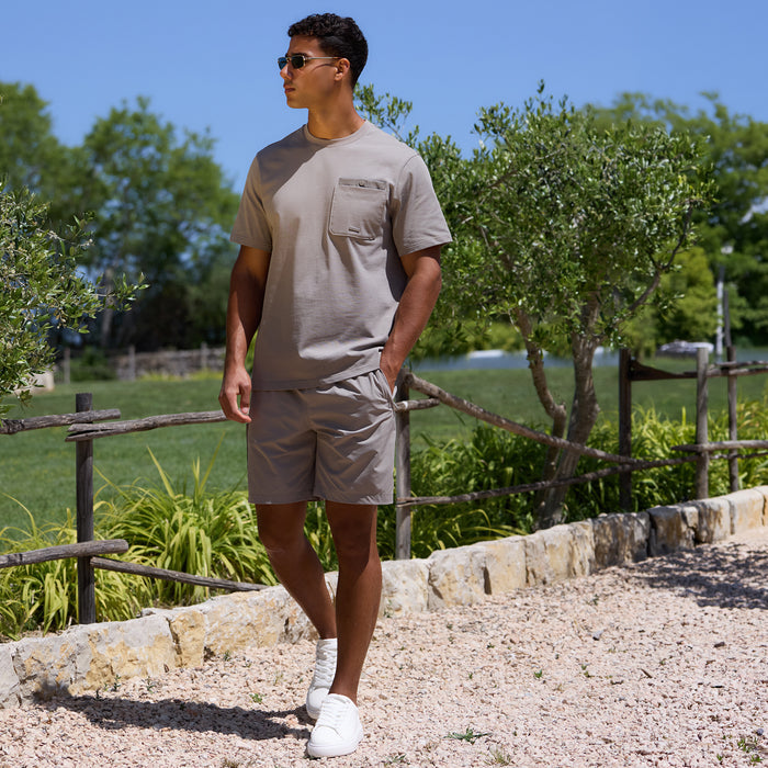 Double Pocket Tech T-Shirt |  Stone