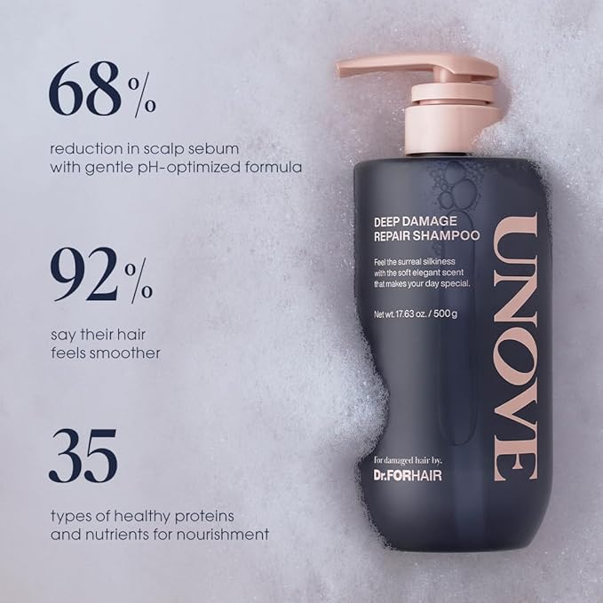 Dr. FORHAIR – UNOVE Deep Damage Repair Shampoo, 500g - K-Beauty Studio