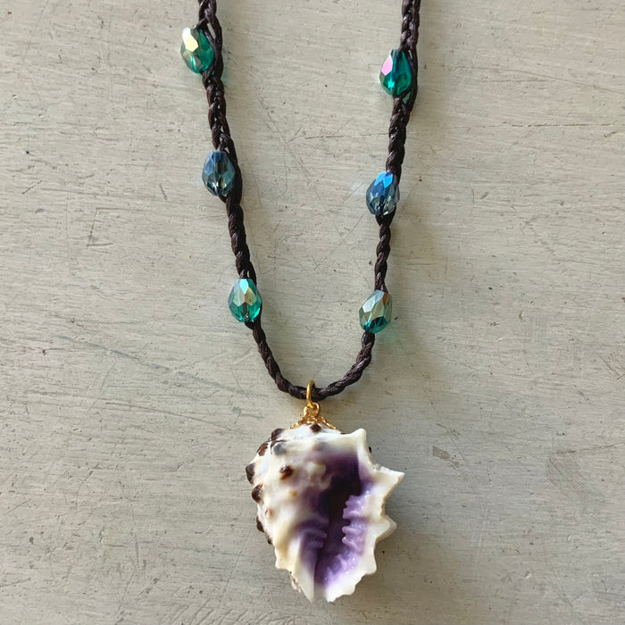 Drupe Shell Braided Necklace