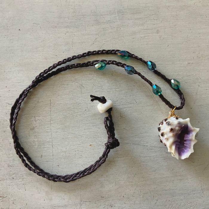 Drupe Shell Braided Necklace