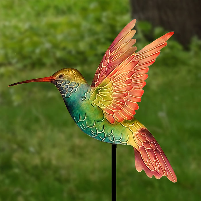 Eangee Garden Stake Rainbow Hummingbird