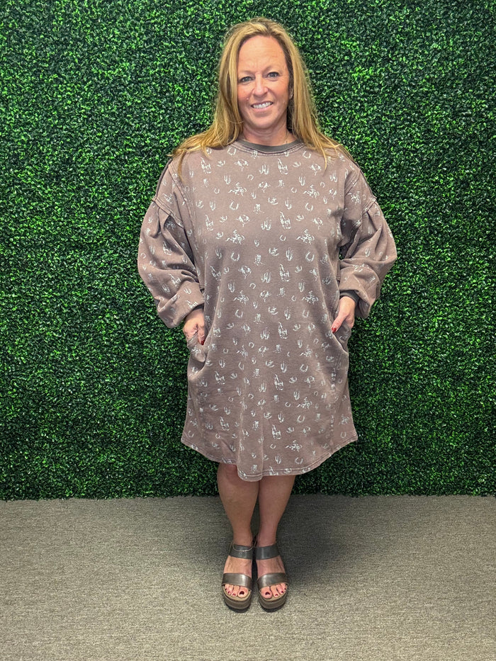 Easel Western Pullover Dress