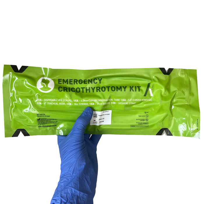 Emergency Cricothyrotomy Kit, in hand (front)