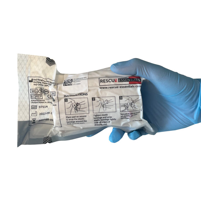 Rescue Essentials Emergency Trauma Dressing, in hand