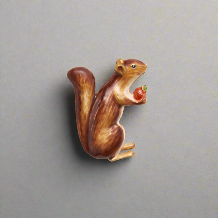 Enamel Cheeky Squirrel Brooch - Fable England