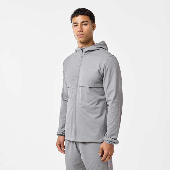 Men's  Grey Endurance Full Zip Hoodie  Closure London  Front View