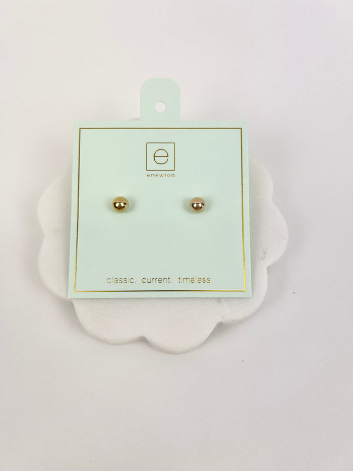Enewton 6mm Ball Stud Gold Earrings in  at Wrapsody