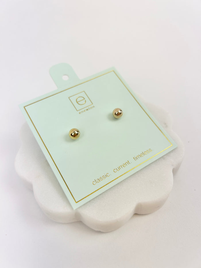 Enewton 6mm Ball Stud Gold Earrings in  at Wrapsody