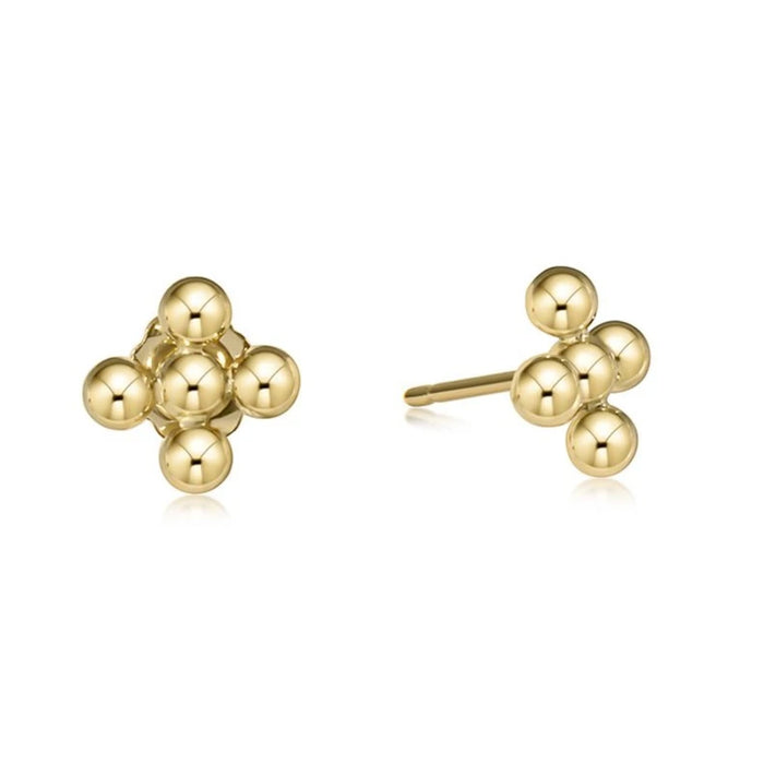 Enewton Classic Beaded Signature Cross Stud 3mm Earrings in Default Title at Wrapsody