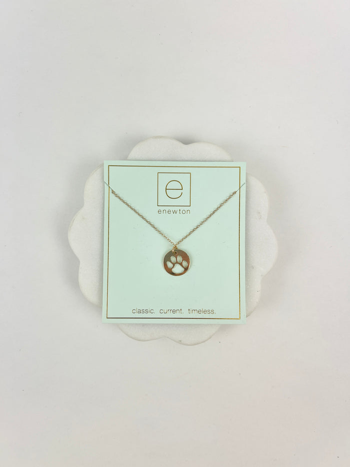 Enewton Paw Charm Gold 16" Necklace Necklaces in at Wrapsody