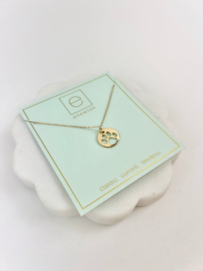 Enewton Paw Charm Gold 16" Necklace Necklaces in at Wrapsody