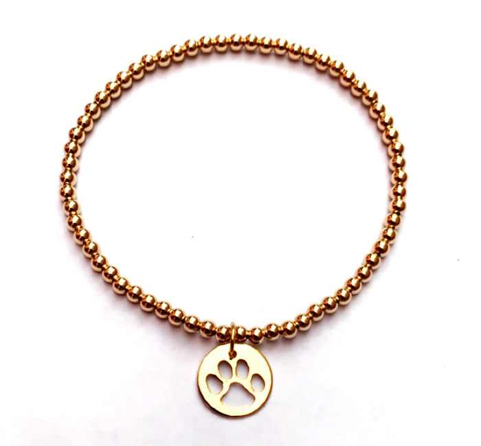 Enewton Paw Charm Gold 3mm Bracelet Bracelets in at Wrapsody