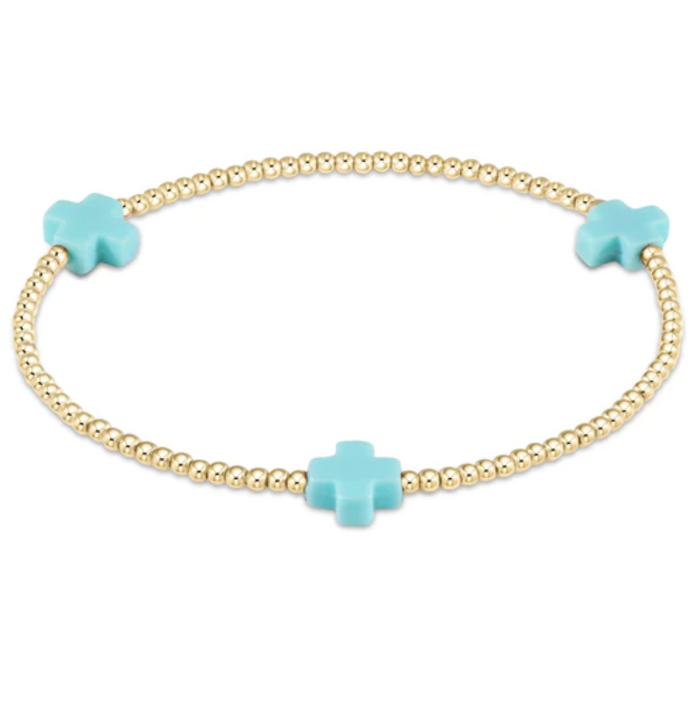 Enewton Signature Cross 2mm Bracelet - Multiple Colors Bracelets in Turquoise at Wrapsody