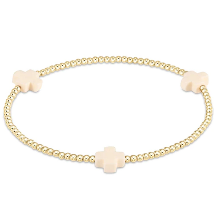Enewton Signature Cross 2mm Bracelet - Multiple Colors Bracelets in Off White at Wrapsody