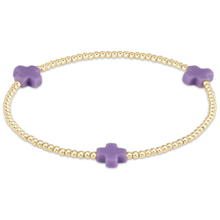 Enewton Signature Cross 2mm Bracelet - Multiple Colors Bracelets in Purple at Wrapsody