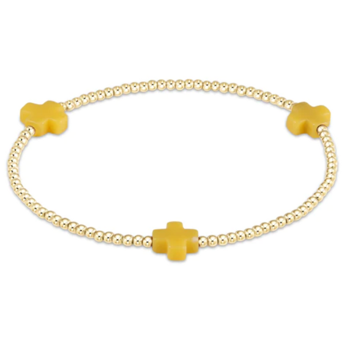 Enewton Signature Cross 2mm Bracelet - Multiple Colors Bracelets in Canary at Wrapsody