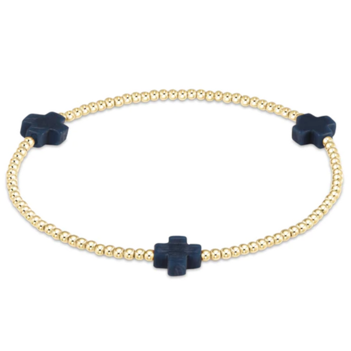 Enewton Signature Cross 2mm Bracelet - Multiple Colors Bracelets in Navy at Wrapsody