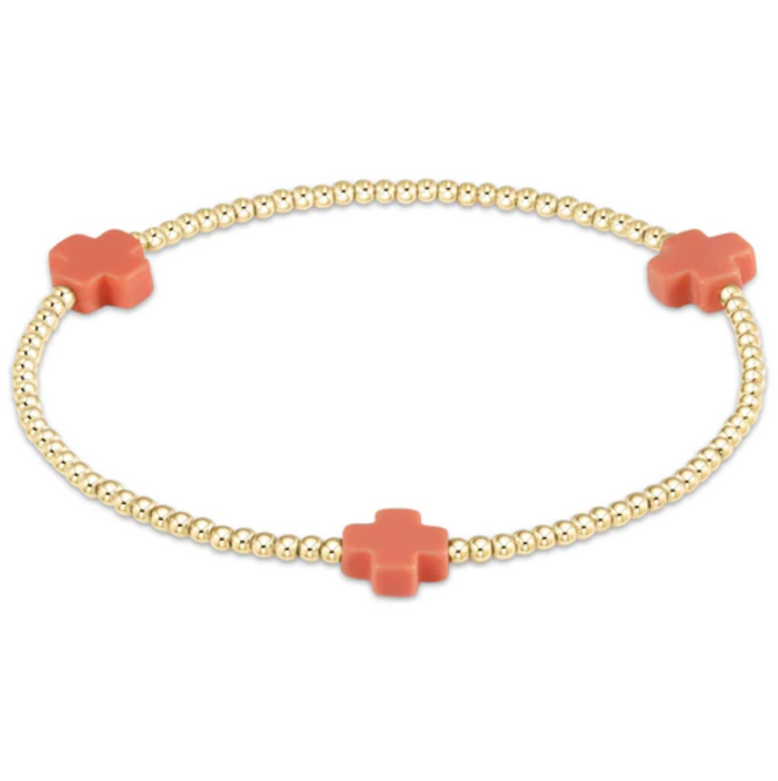 Enewton Signature Cross 2mm Bracelet - Multiple Colors Bracelets in Coral at Wrapsody