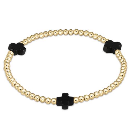 Enewton Signature Cross Bracelet 3mm - Multiple Colors Bracelets in Black at Wrapsody