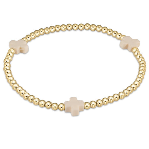 Enewton Signature Cross Bracelet 3mm - Multiple Colors Bracelets in Off White at Wrapsody
