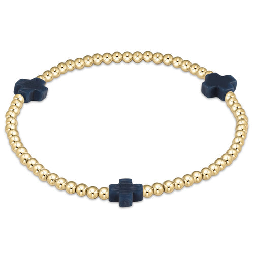 Enewton Signature Cross Bracelet 3mm - Multiple Colors Bracelets in Navy at Wrapsody