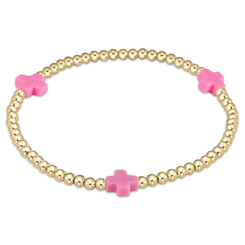 Enewton Signature Cross Bracelet 3mm - Multiple Colors Bracelets in Bright Pink at Wrapsody