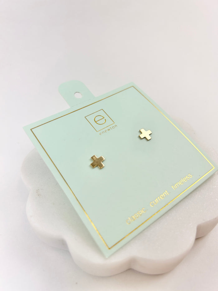 Enewton Signature Cross Stud in Gold Earrings in at Wrapsody
