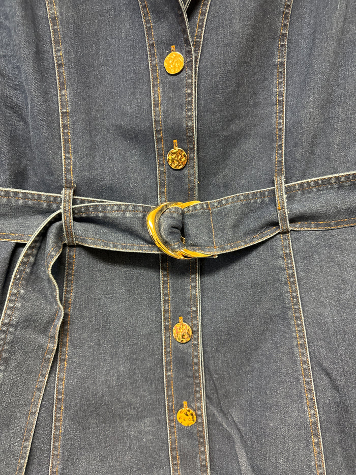 Entro Denim Belted Mini Dress