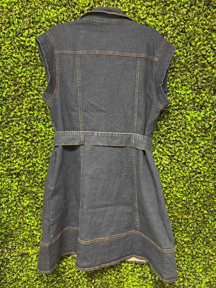 Entro Denim Belted Mini Dress