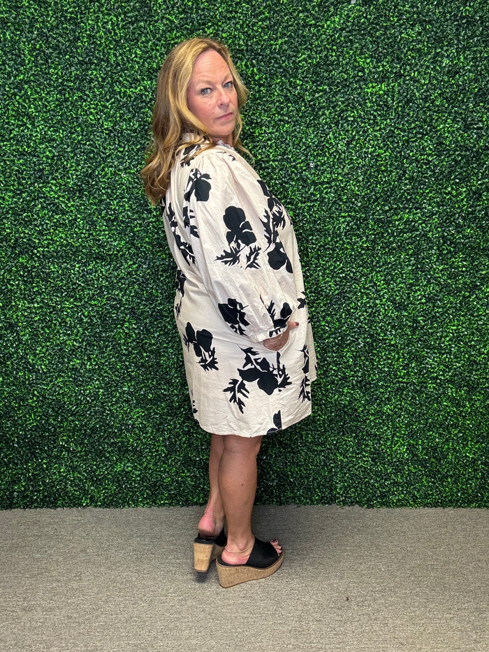 Entro Ecru Petals Mini Dress