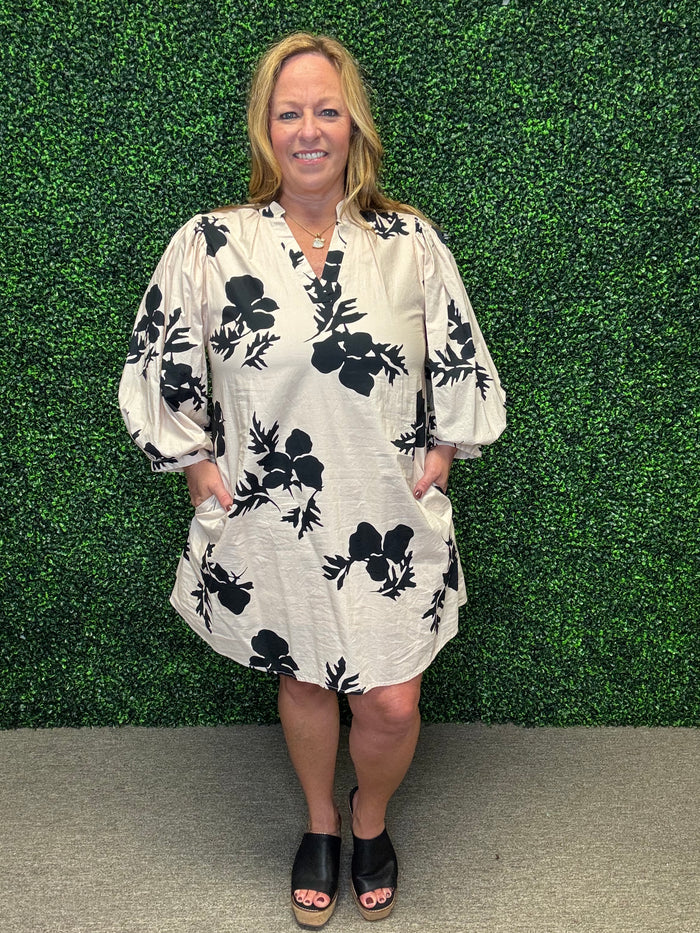 Entro Ecru Petals Mini Dress
