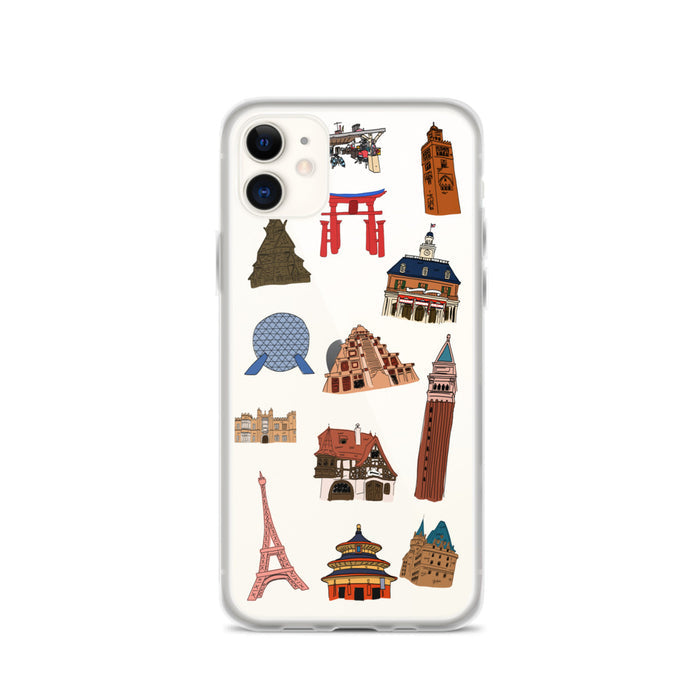 Epcot World Showcase Hello World SpaceShip Earth iPhone Case