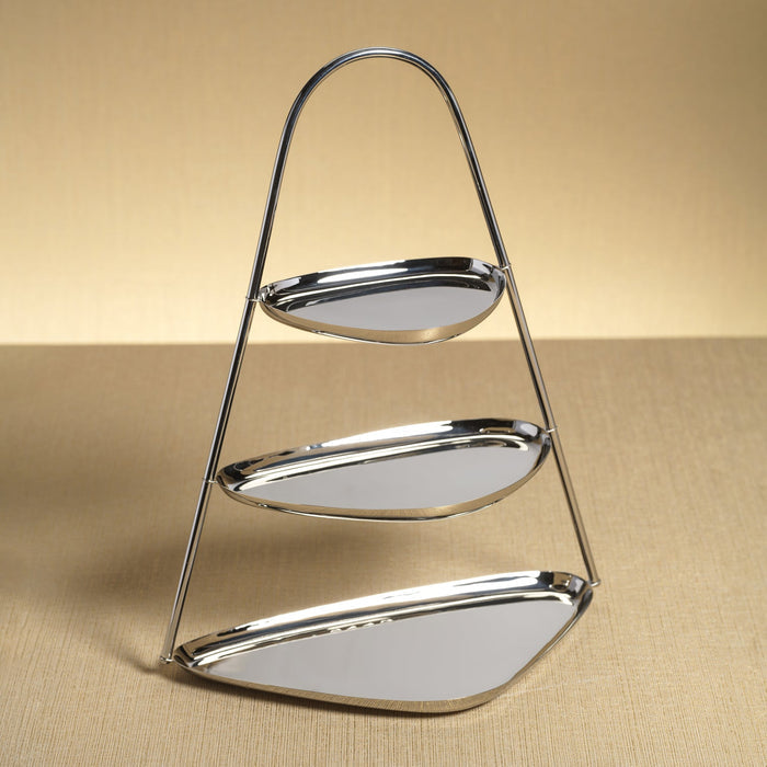 Epicurean 3-Tier Hors d'oeuvres Tray - Polished Nickel - Tray by Carlyle Avenue