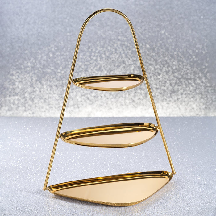 Epicurean 3-Tier Hors d'oeuvres Tray - Polished Gold - Tray by Carlyle Avenue