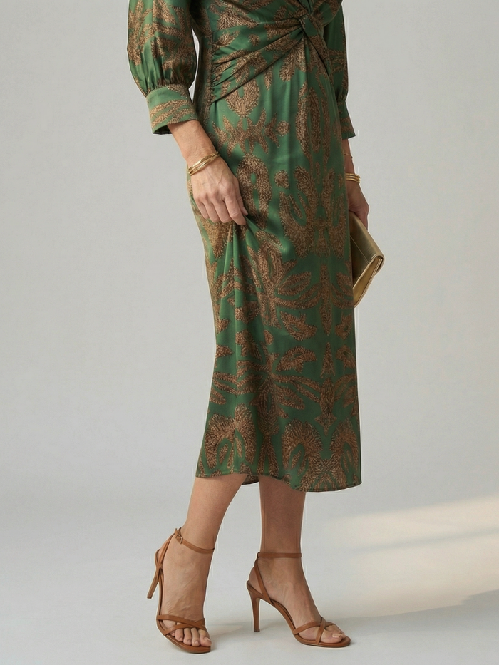 FAITH - Women's elegant printed wrap midi dress