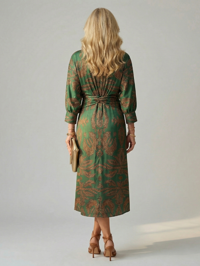 FAITH - Women's elegant printed wrap midi dress