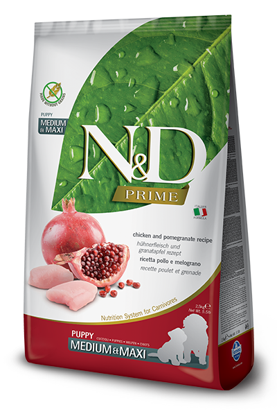 Farmina Natural & Delicious Prime Chicken and Pomegranate Puppy Maxi Dry Dog Food