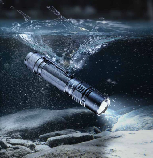 Fenix PD36R Pro Flashlight, underwater