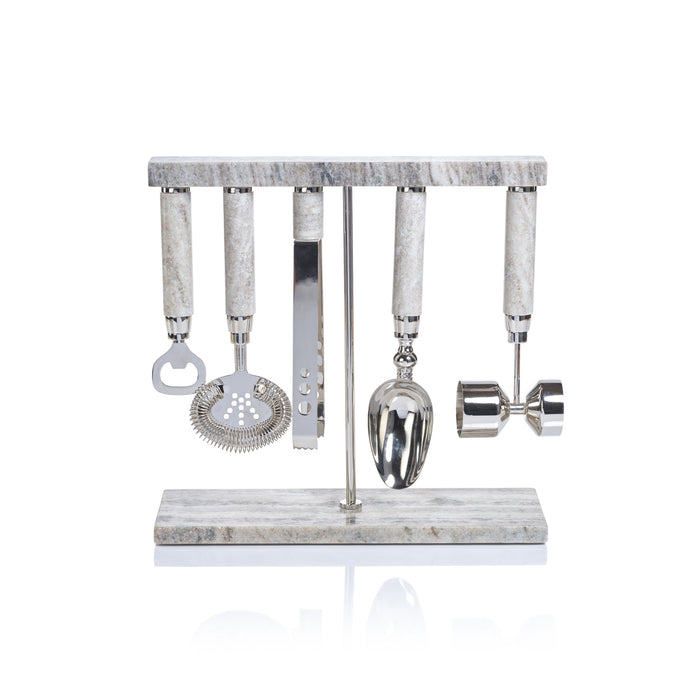 Five Piece Bar Tool Set - Marble - Barware by Carlyle Avenue