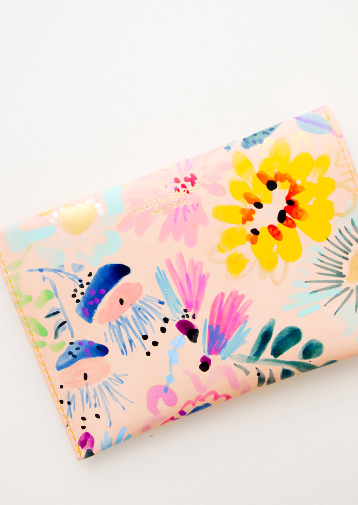 Floral Composition Leather Clutch in  - LEIF