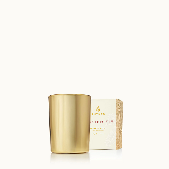 Frasier Fir Gold Votive Candle Candles in  at Wrapsody