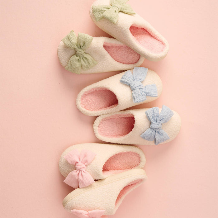 Fuzzy Slippers - Betty Bow Blush