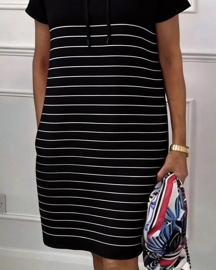 GAELLA - Women's Striped Hooded Dress