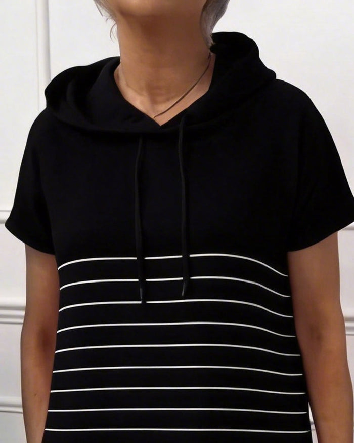 GAELLA - Women's Striped Hooded Dress