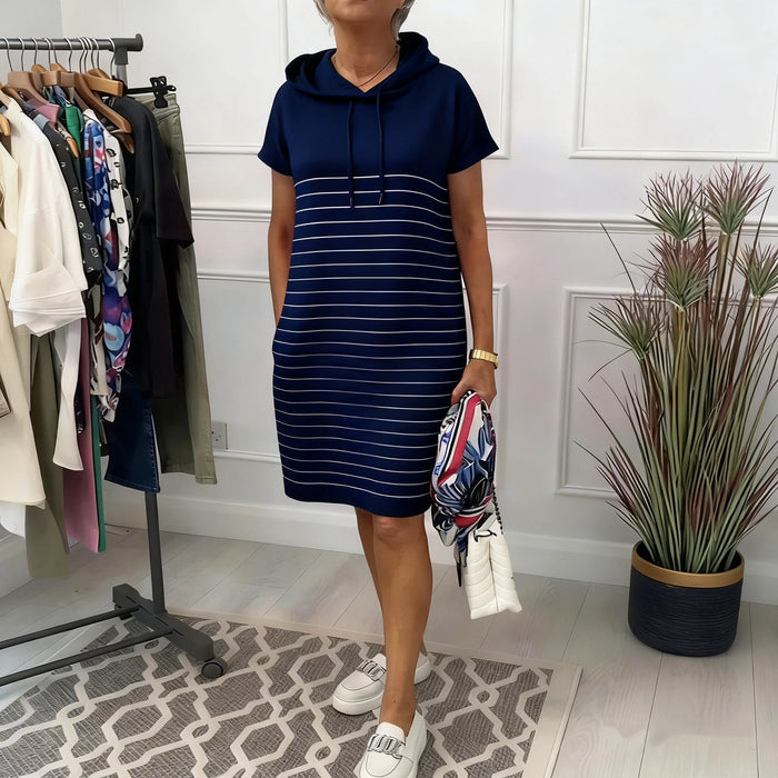GAELLA - Women's Striped Hooded Dress
