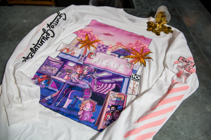 Game Grumps - Arcade Round 2 - White Unisex Long Sleeve Shirt