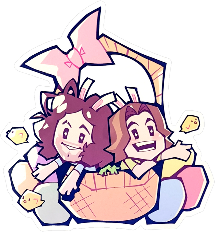 Game Grumps - JUMBO Bunny Grumps Easter Basket Sticker